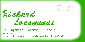 richard locsmandi business card