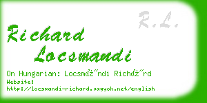 richard locsmandi business card